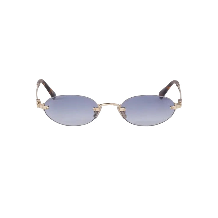 Miu Miu Women Rimless Oval Indigo Sunglasses 