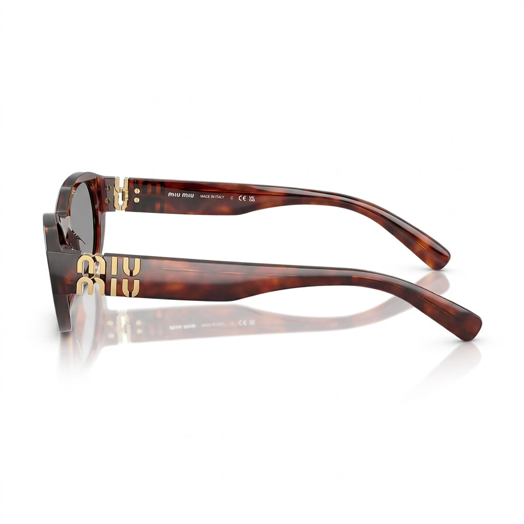 Miu Miu Women MU A03S Cat-Eye Honey Tortoiseshell / Dark Grey Sunglasses