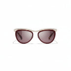 Chanel Women Cat-Eye Red Sunglasses