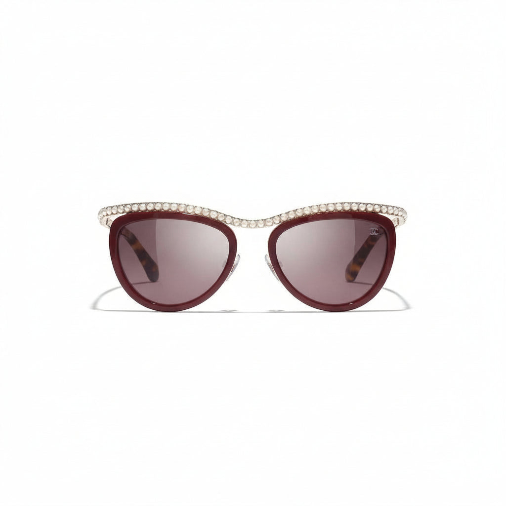 Chanel Women Cat-Eye Red Sunglasses