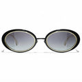 Chanel Women Oval Black Gold Gray Sunglasses