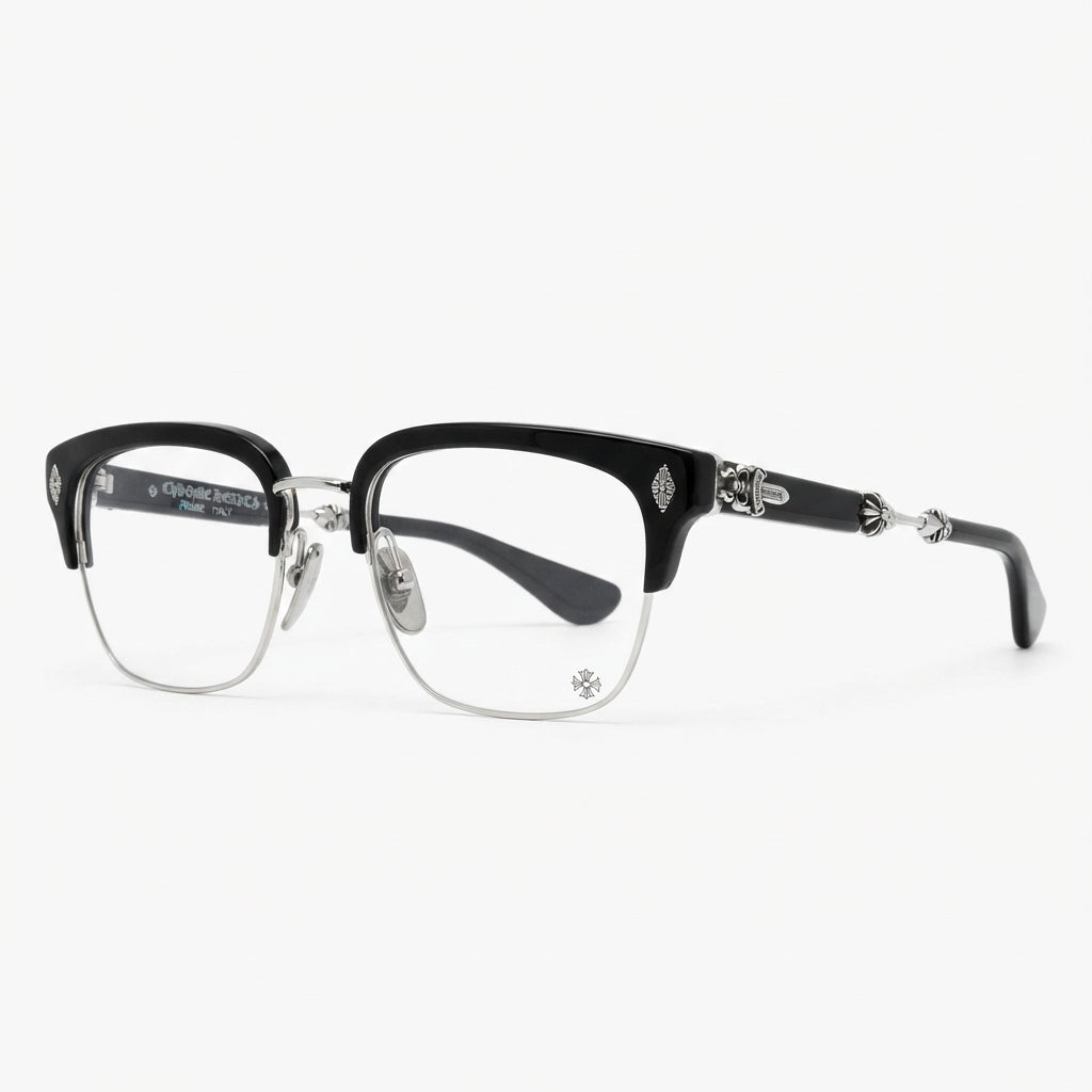 Chrome Hearts Unisex Evagilist Black & Silver Gothic Eyewear