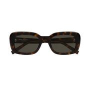 Saint Laurent SL M130 Women Pillowed Rectangular Dark Havana Sunglasses