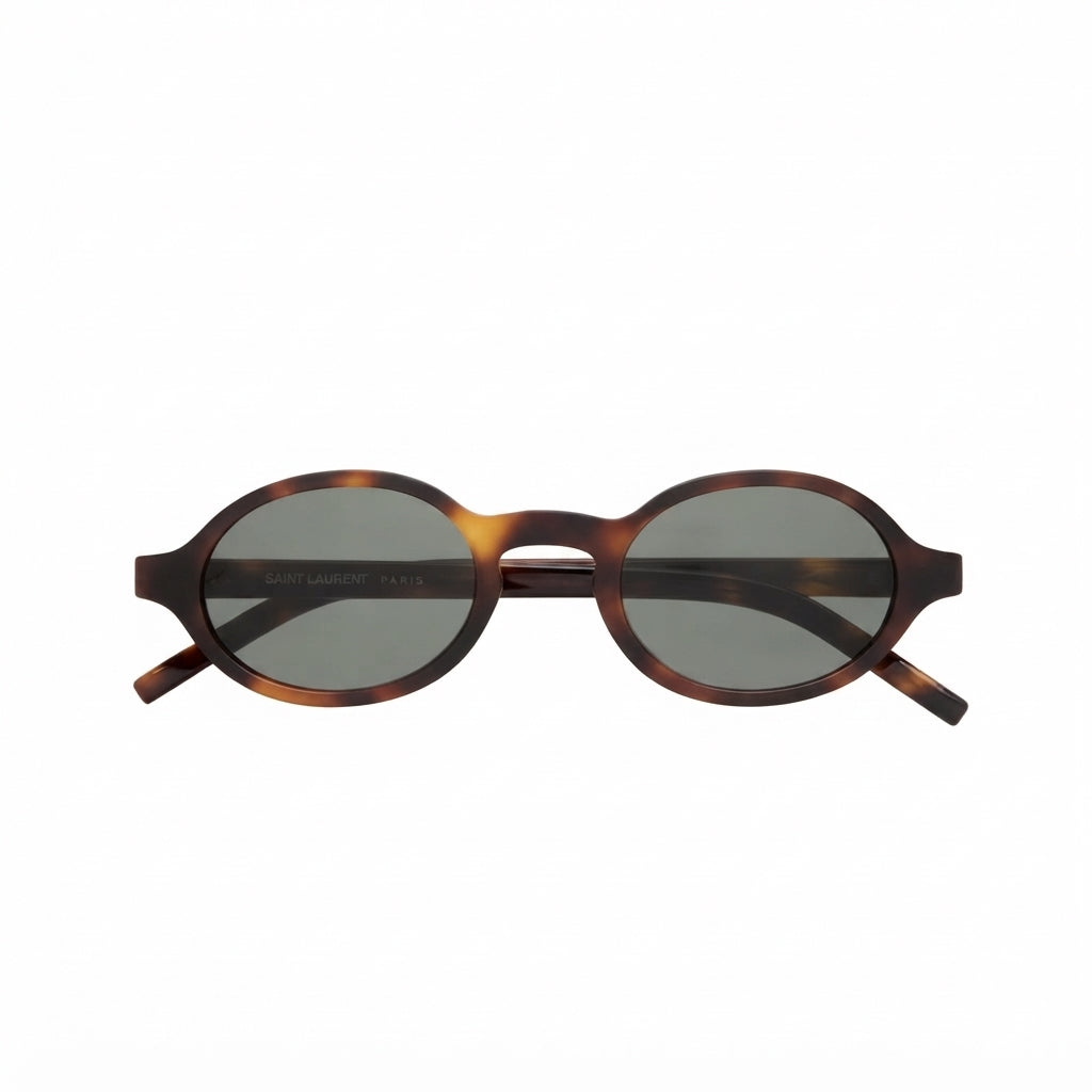 Saint Laurent Unisex SL M161 Oval Medium Havana Sunglasses