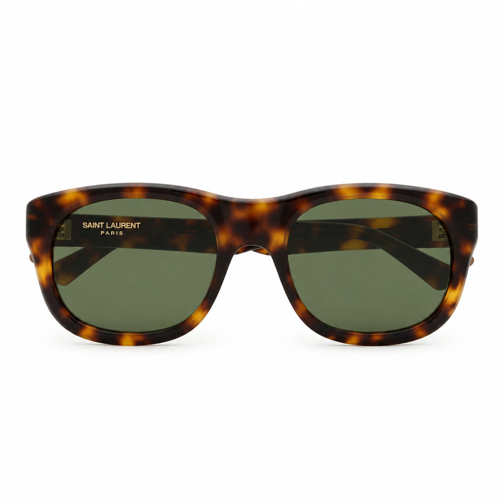 Saint Laurent Women SL 815 Romy Squared Oval Tortoiseshell / Green Sunglasses