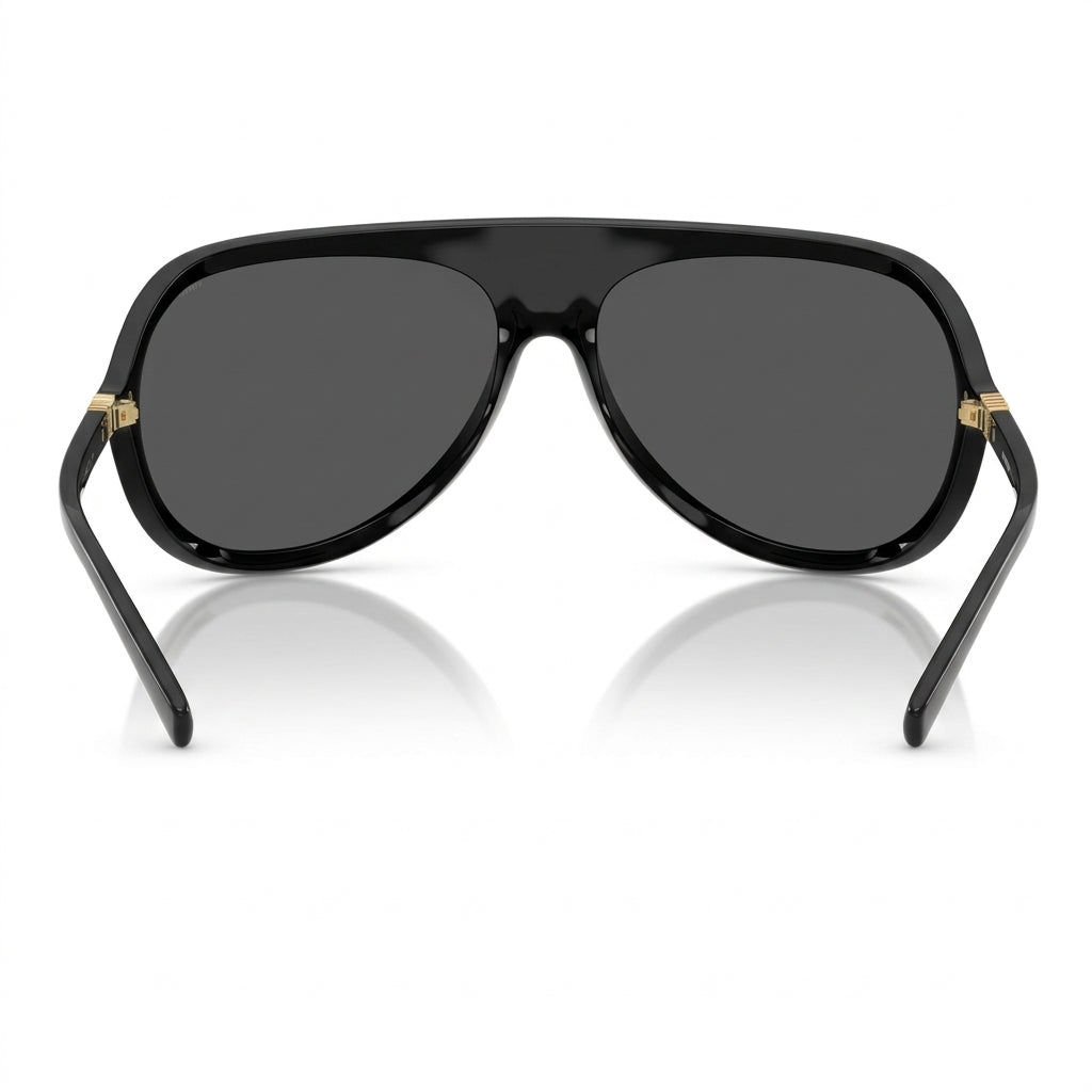 Miu Miu MU A01S Unisex Aviator Shield Black / Dark Grey Sunglasses