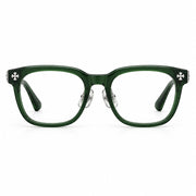 Chrome Hearts Unisex Transparent Dark Green & Silver Gothic Square Optical Glasses