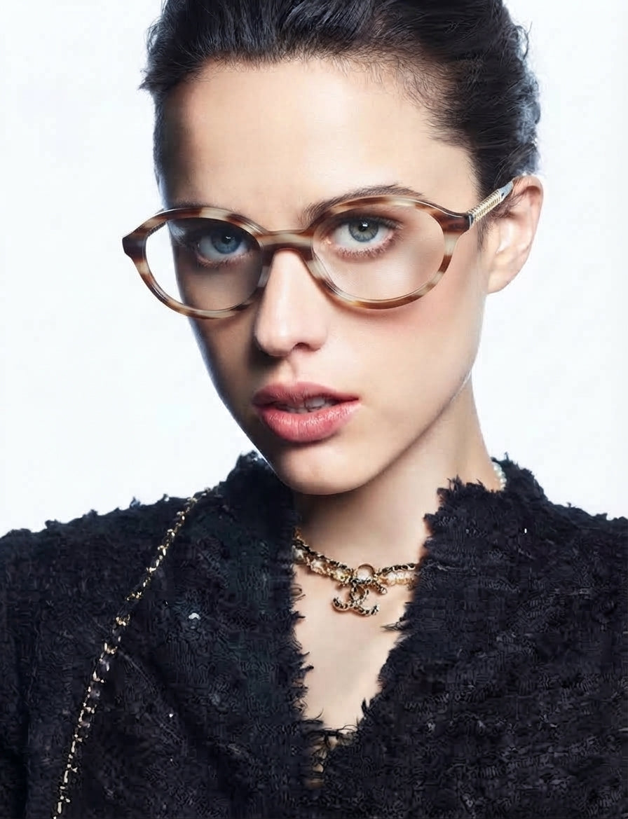 Chane Women Optical Oval Dark Tortoise Eyeglasses