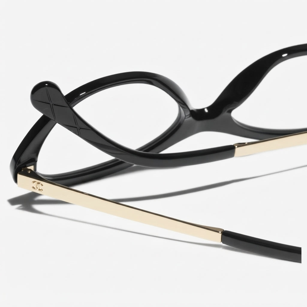 Chanel Women Oval Black Eyeglasses