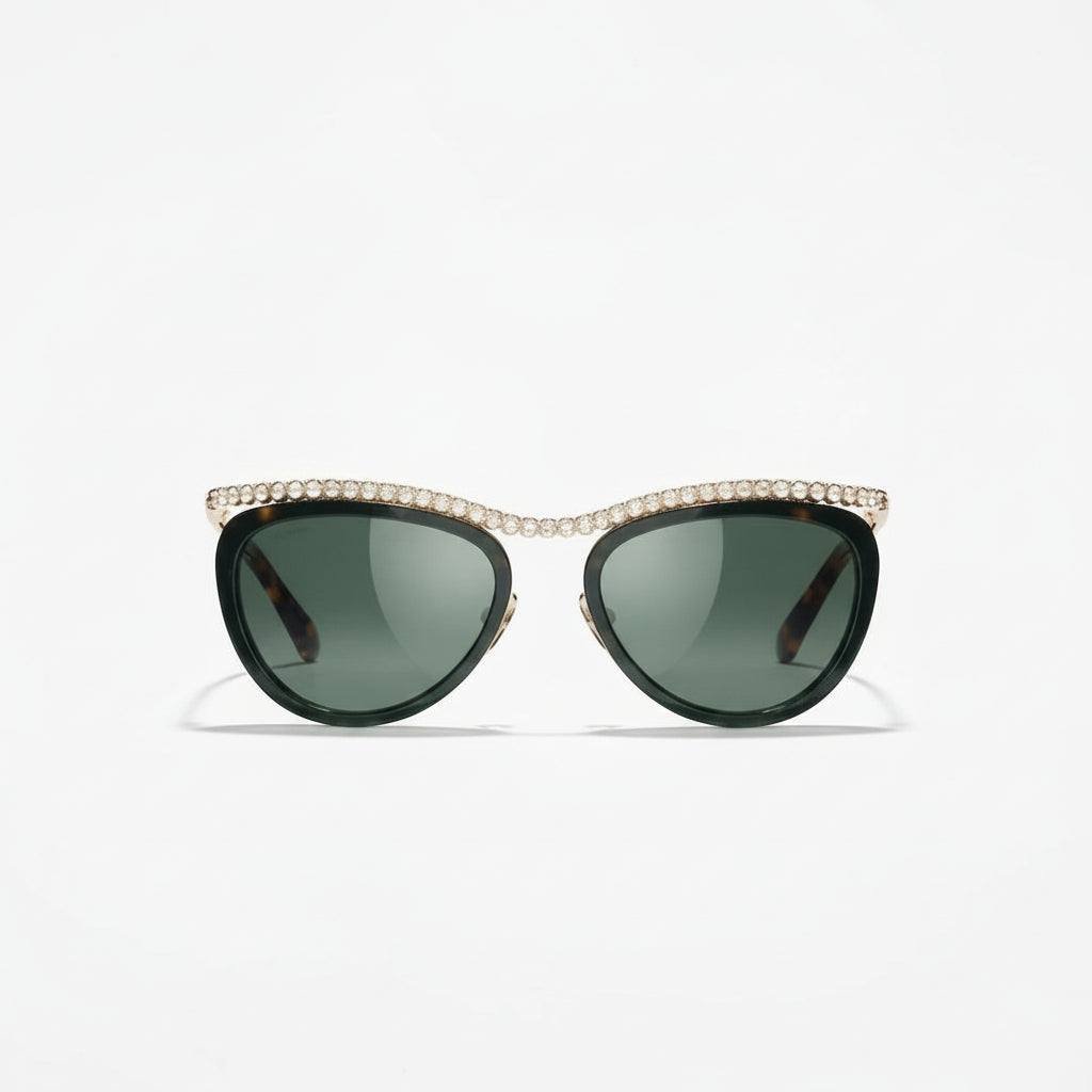 Chanel Women Cat-Eye Green Sunglasses