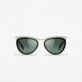 Chanel Women Cat-Eye Green Sunglasses