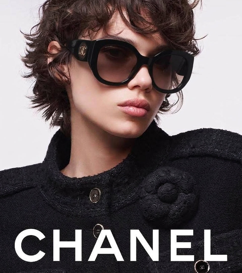 Chanel Women Butterfly Black Sunglasses