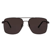 Balenciaga Men Tag BB0116SA Black / Grey Double-Bridge Square Aviator Sunglasses