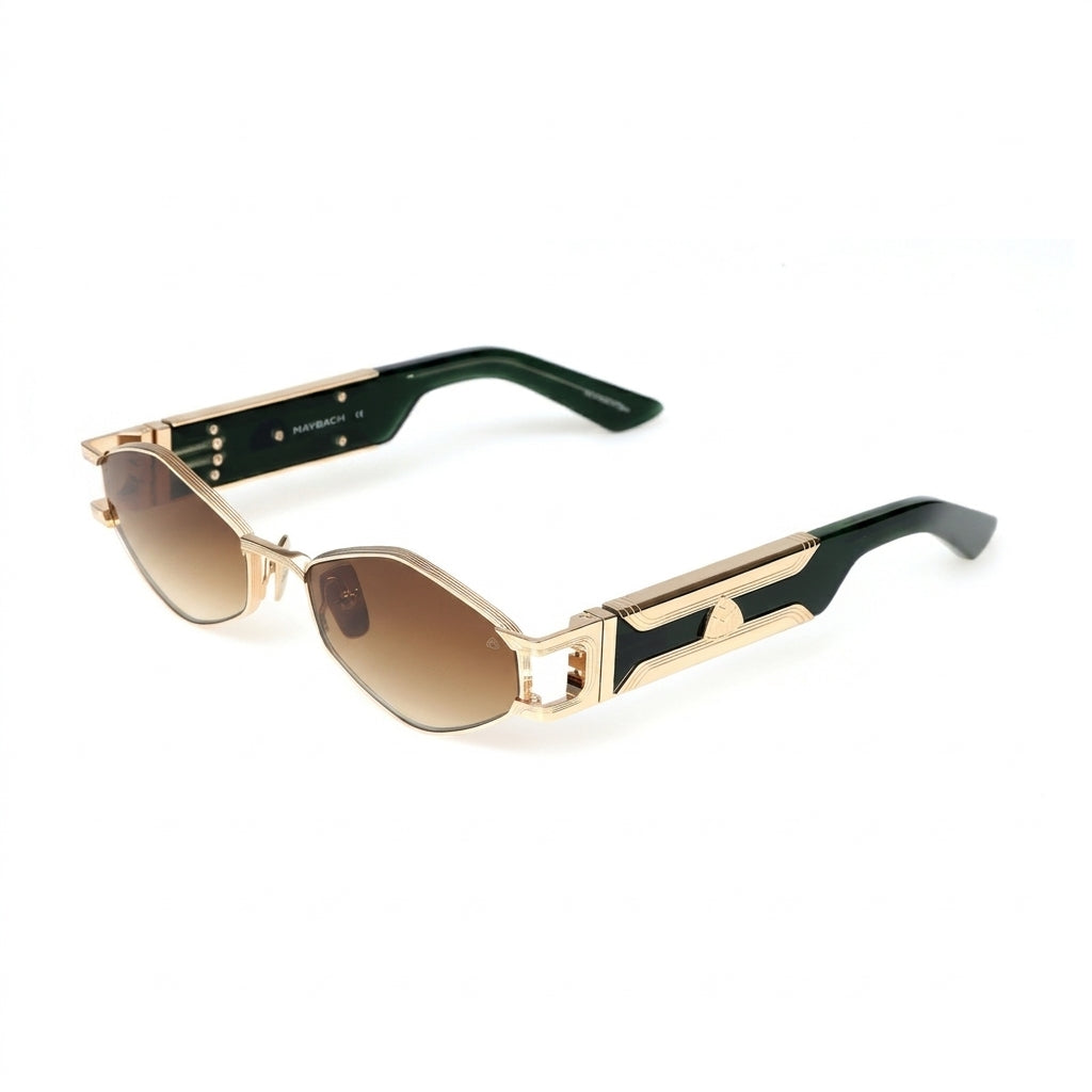 Maybach The Driver II (DRI-02) Men 22K Mellow Gold / Light Bronze Gradient Sunglasses