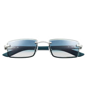 Cartier Elongated C de Motif Men Rimless Blue Gradient Sunglasses
