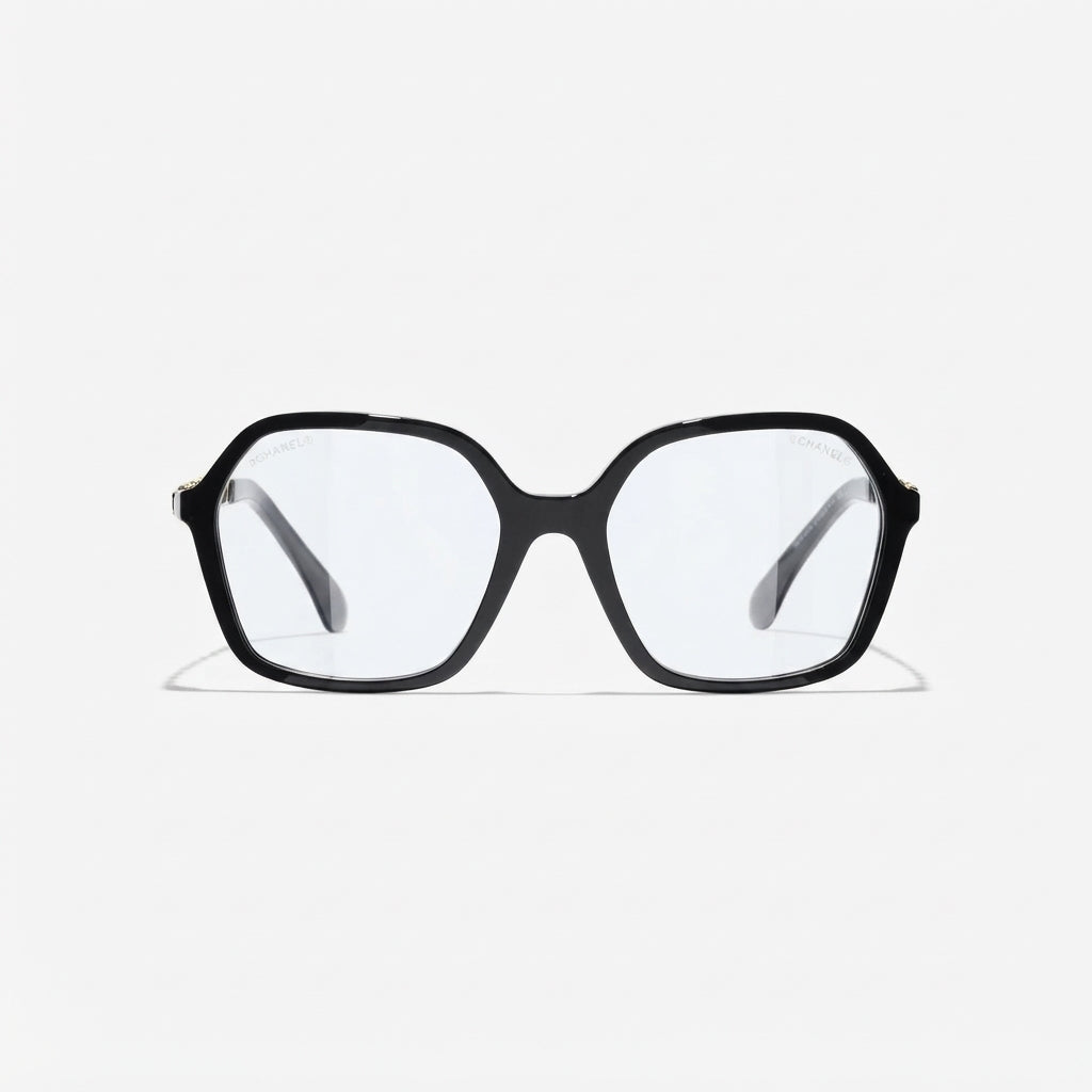 Chanel Women Square Black Blue-Violet Protection Glasses