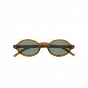Saint Laurent Unisex SL M161 Oval Transparent Cognac Brown Sunglasses