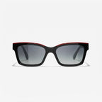 Chanel Women Square Black & Red Sunglasses