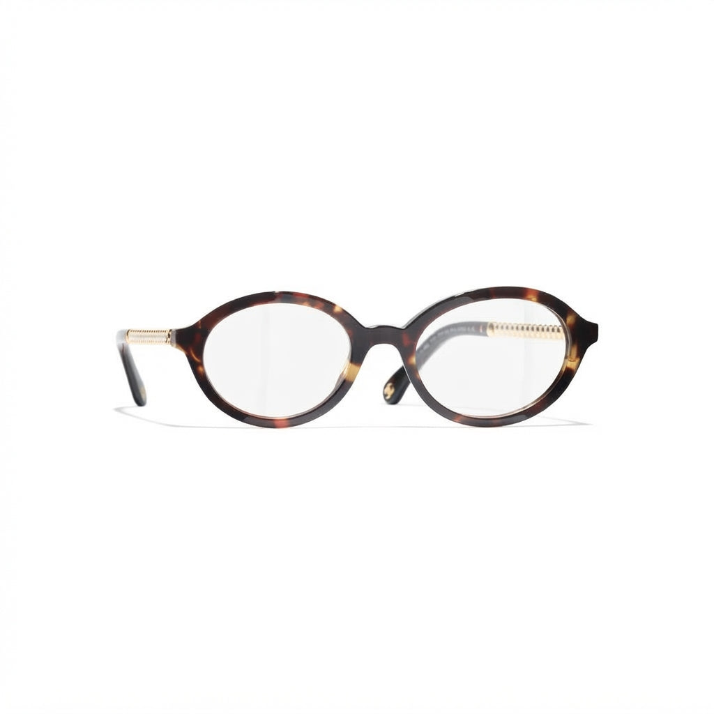 Chanel Women Optical Oval Brown Tortoise Eyeglasses