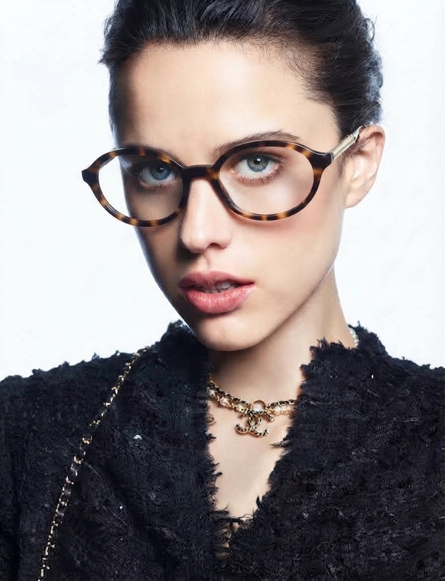 Chanel Women Optical Oval Brown Tortoise Eyeglasses