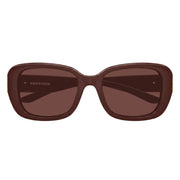 Balenciaga Women BB0508SK Everyday Rectangular Burgundy / Gold Sunglasses