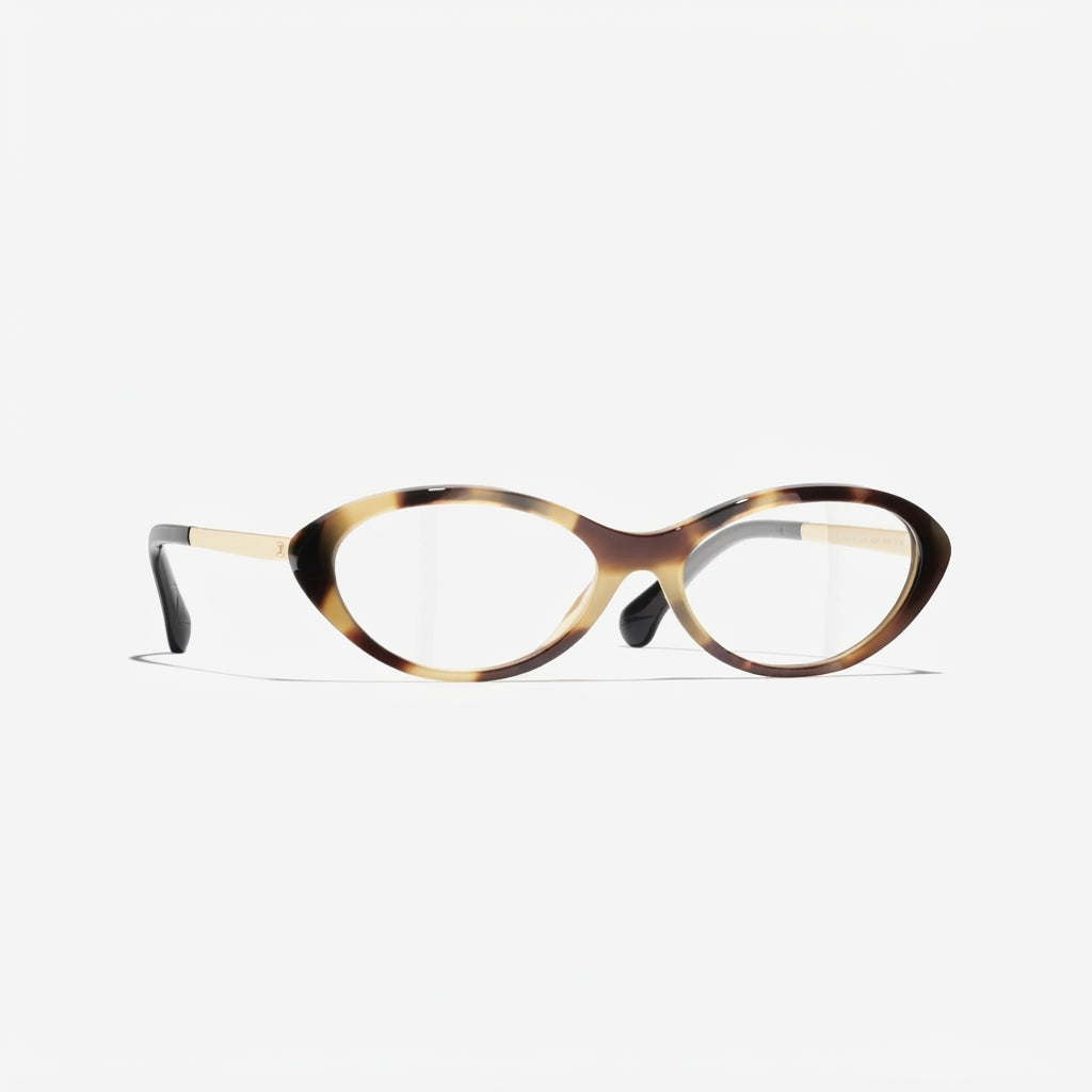 Chanel Women Oval Tortoise Eyeglasses