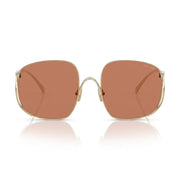 Miu Miu Women MU A57S Oversized Square Pale Gold / Brown Sunglasses 