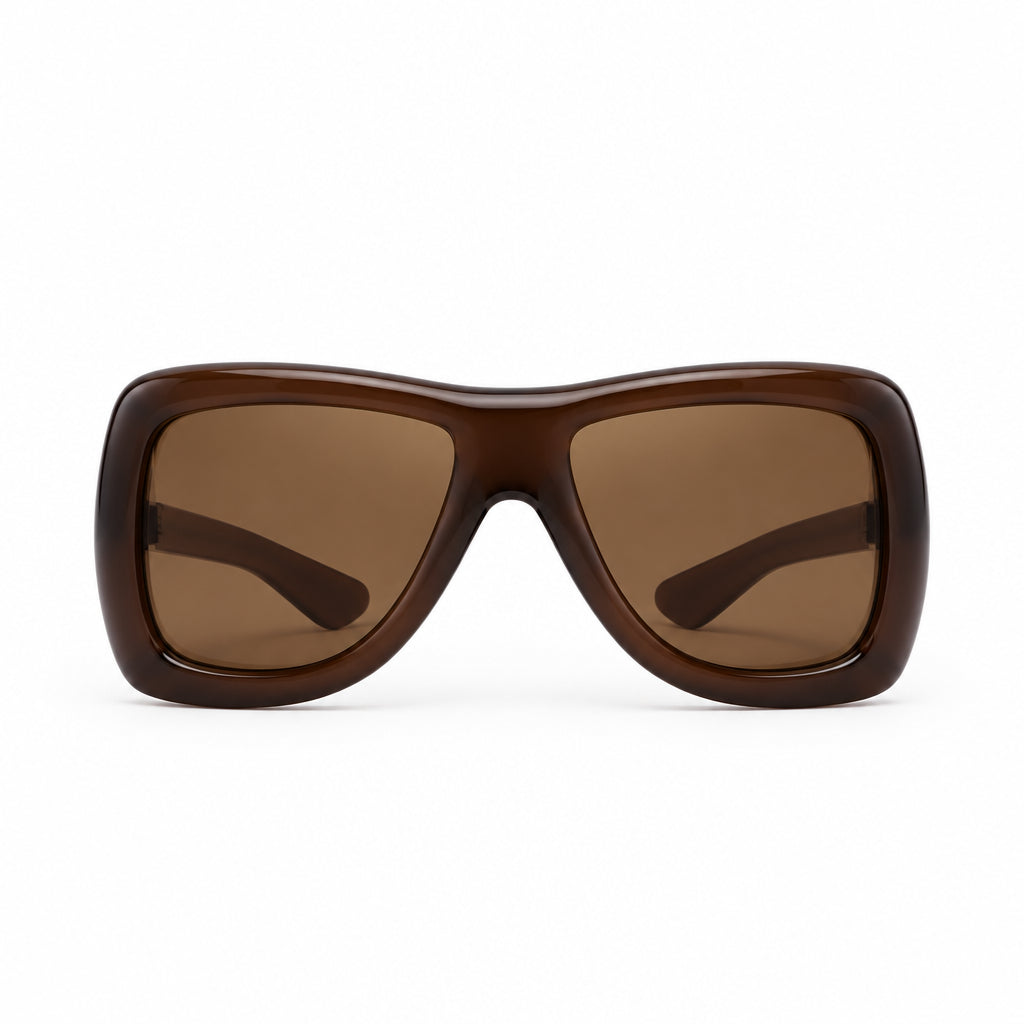 Saint Laurent Women SL 902 Howl Oversized Pillowed Transparent Brown Sunglasses