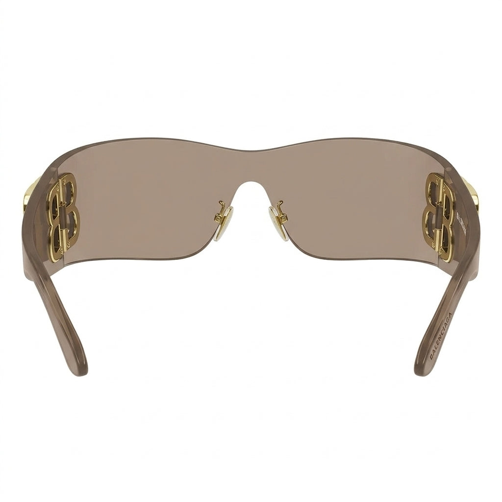 Balenciaga Unisex BB0359S Bossy Mask Shield Brown / Gold Sunglasses