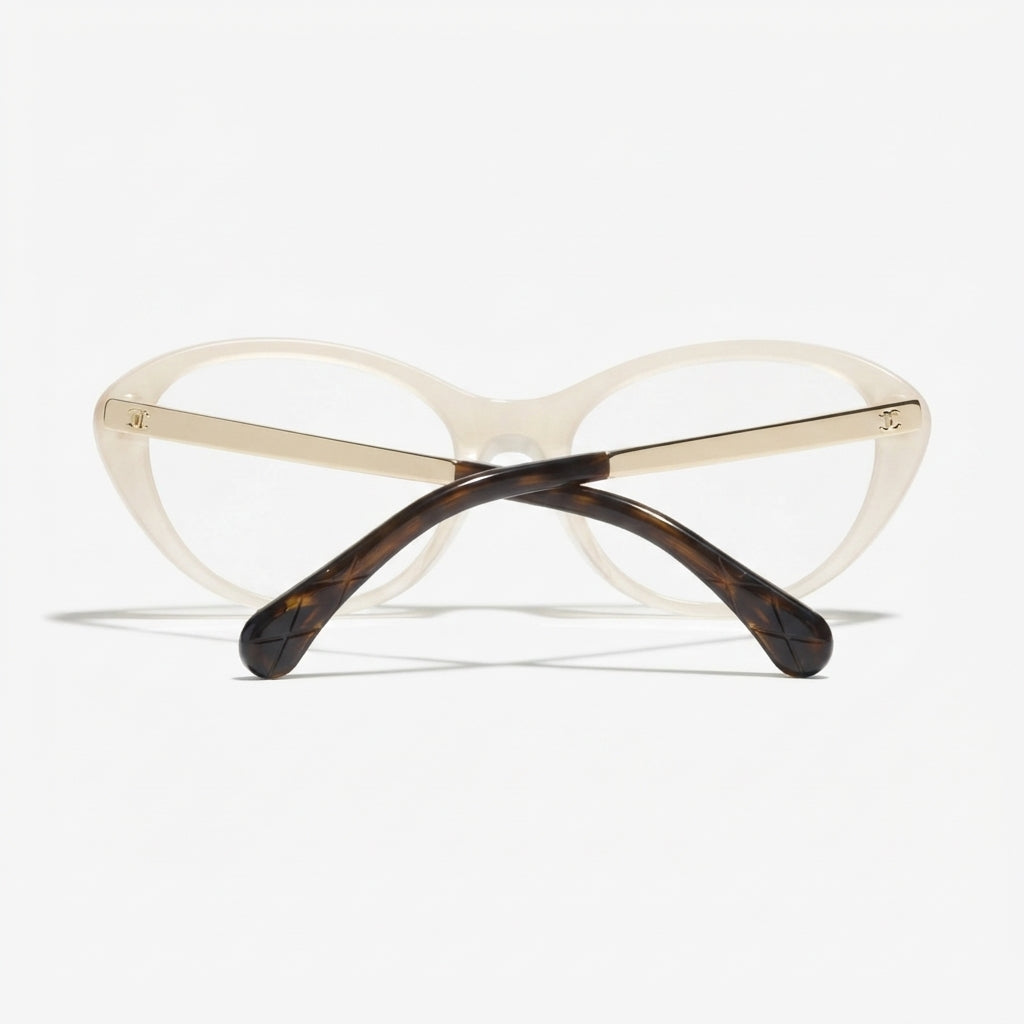 Chanel Women Oval Light Beige Eyeglasses