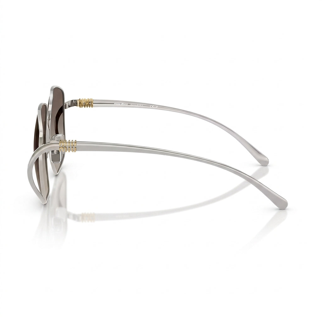 Miu Miu Women MU A57S Oversized Square Silver / Grey Gradient Sunglasses