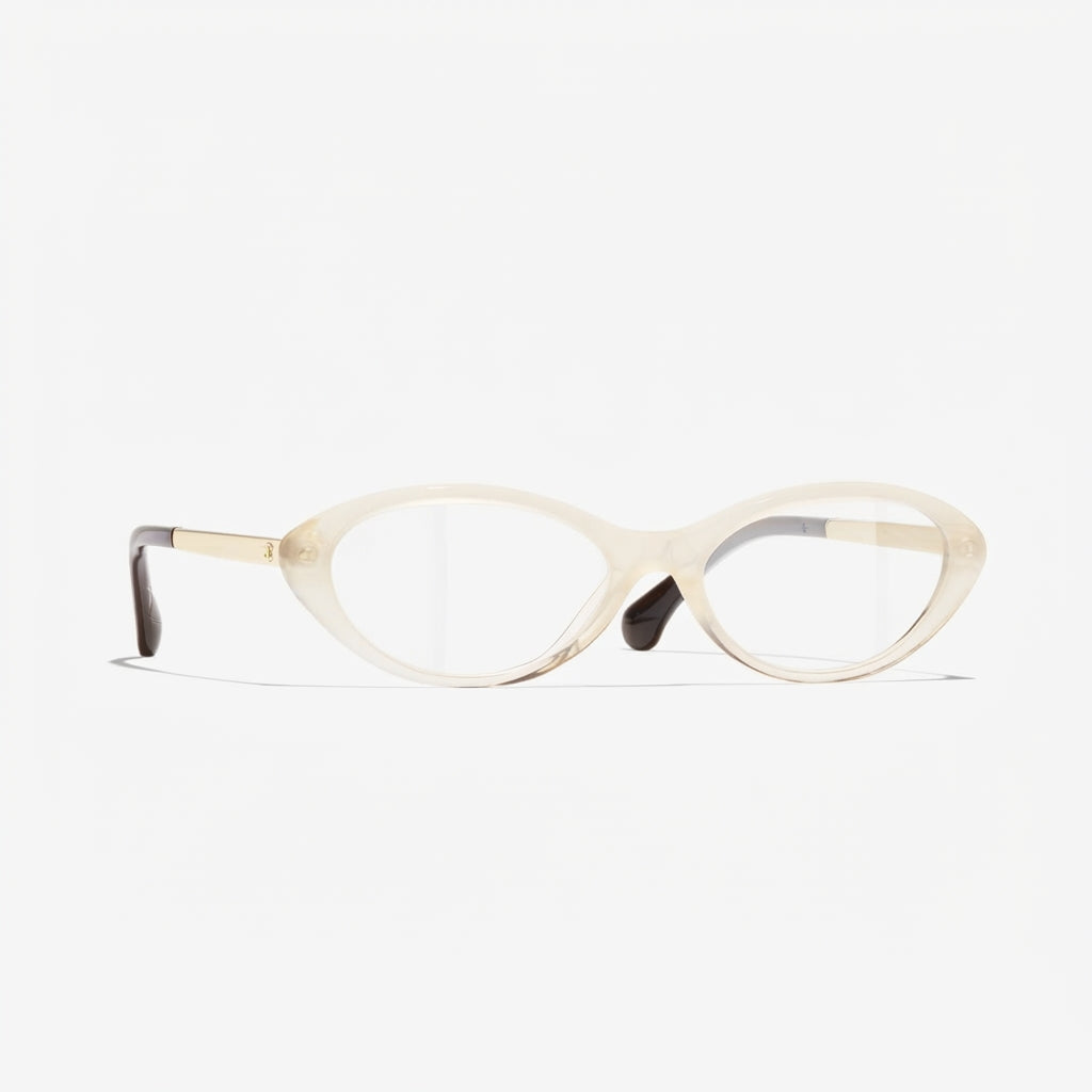 Chanel Women Oval Light Beige Eyeglasses