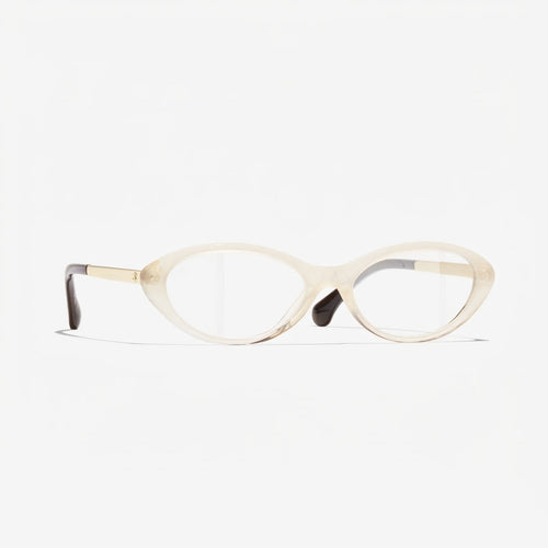 Chanel Women Oval Light Beige Eyeglasses