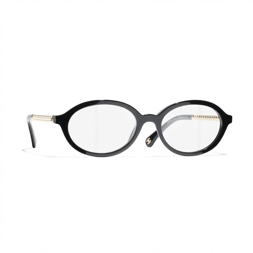 CHANEL Women’s Oval Black Eyeglasses