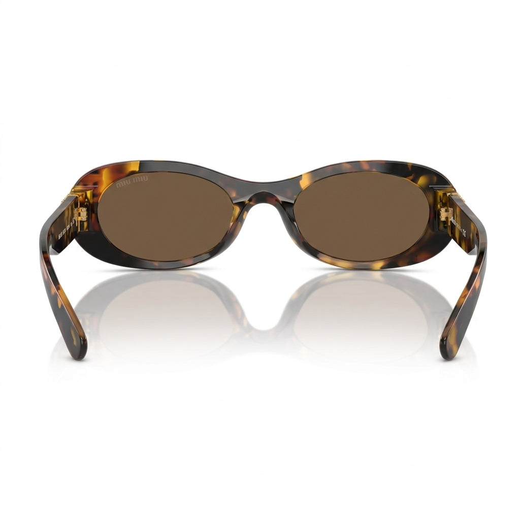 Miu Miu Women Oval Havana / Brown Sunglasses