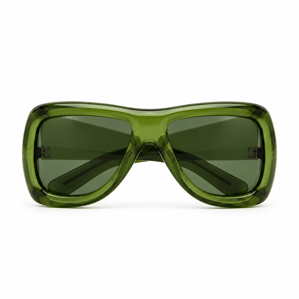 Saint Laurent Women SL 902 Howl Oversized Pillowed Transparent Green Sunglasses