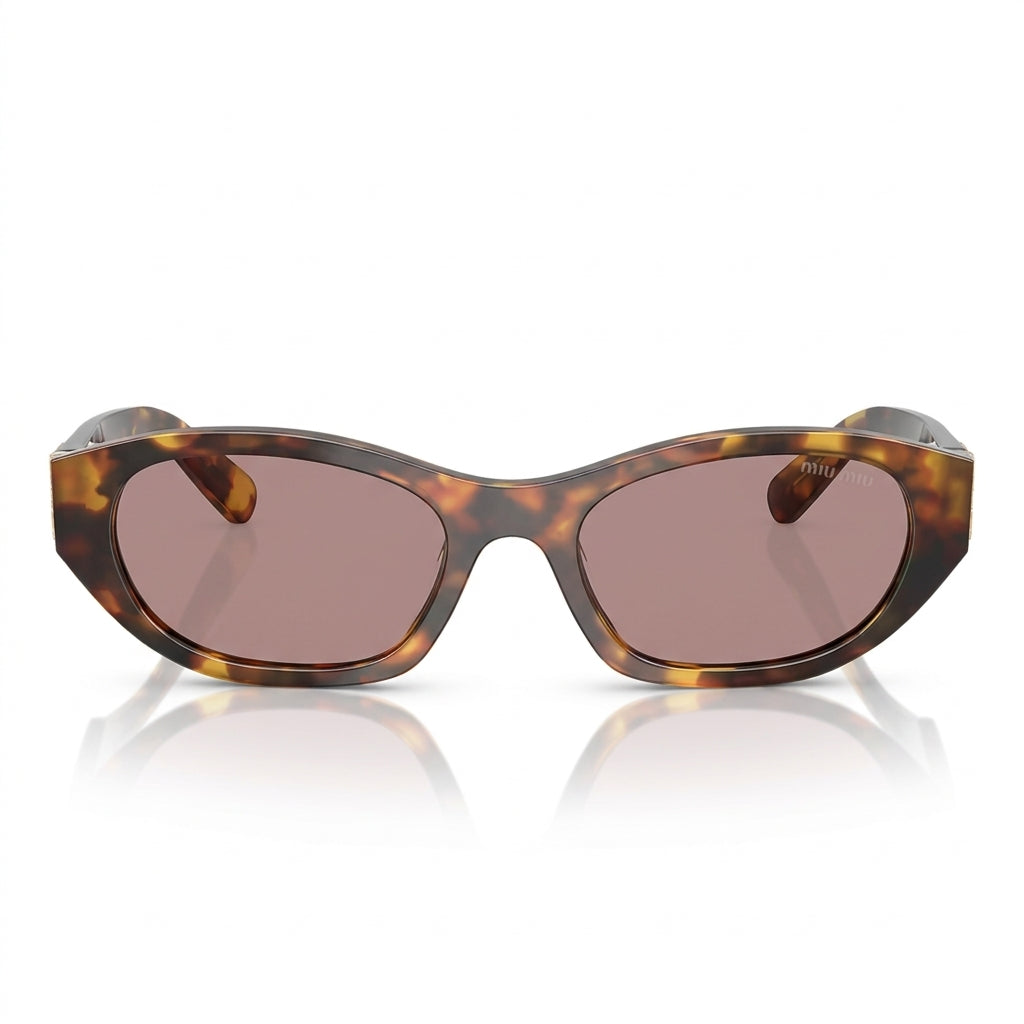 Miu Miu Women MU A03S Cat-Eye Havana / Violet Tint Sunglasses