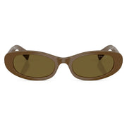 Miu Miu Women MU C02S Oval Light Cocoa Brown / Olive Green Sunglasses