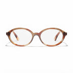 CHANEL Women’s Optical Oval Dark Tortoise Eyeglasses