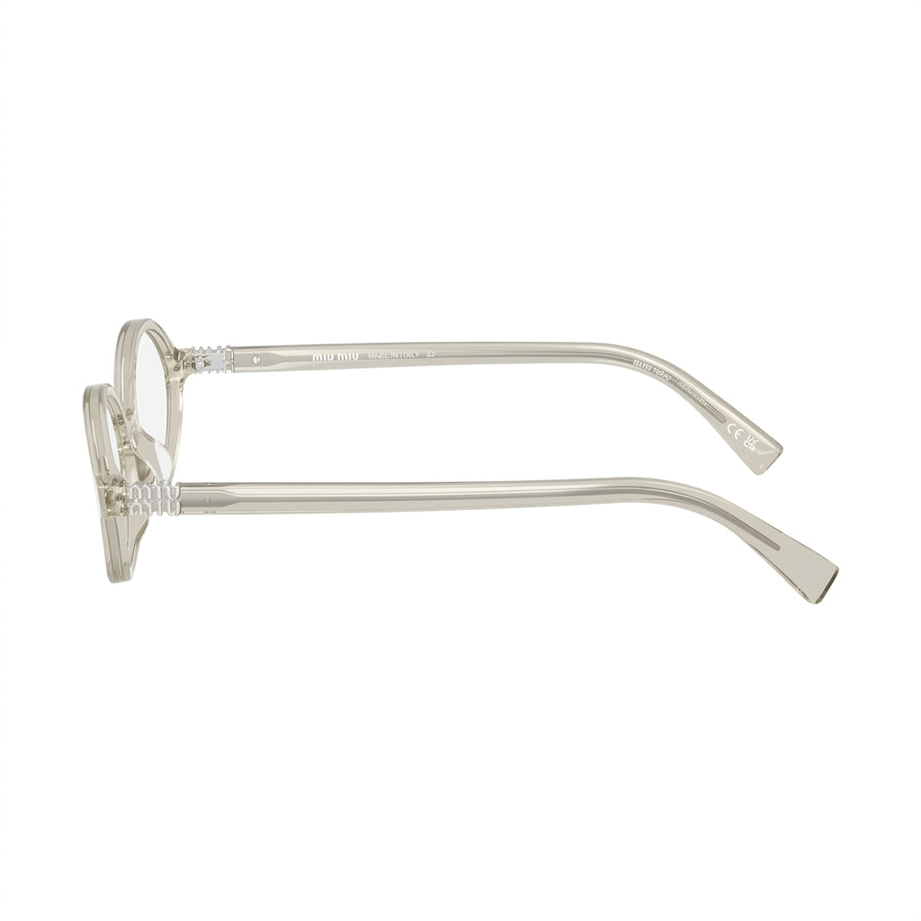 Miu Miu Women Regard Oval Transparent Grey Optical Glasses