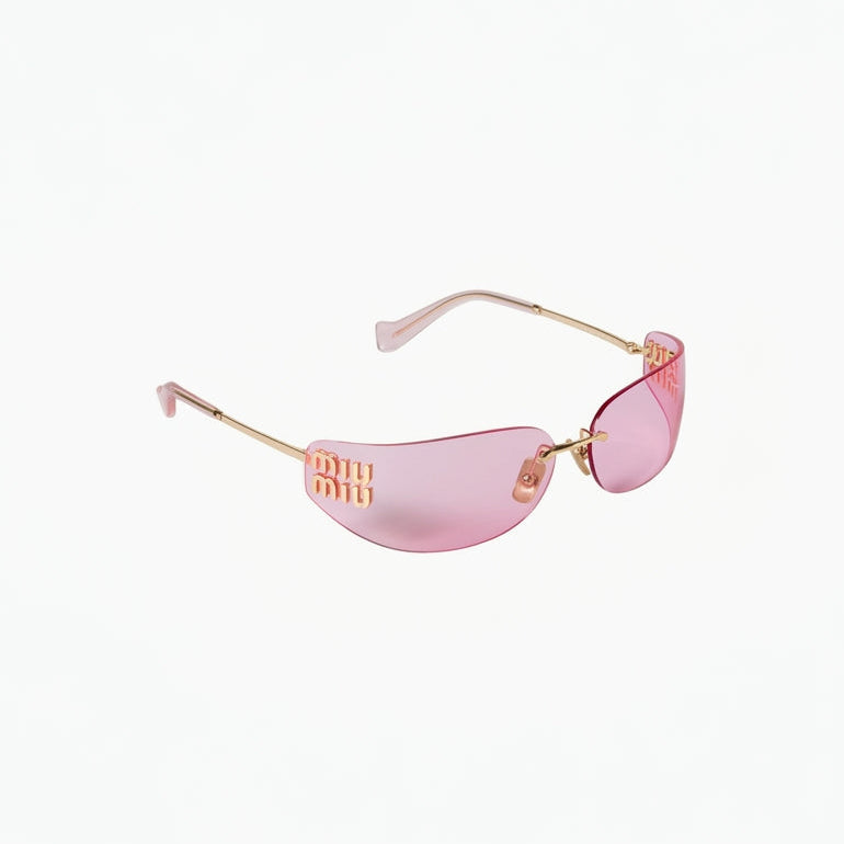 Miu Miu Women Aube Rimless Pink Sunglasses