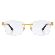 Cartier Panthère de C Unisex Rimless Optical Glasses Gold Finish Temple