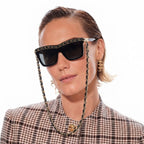 Chanel Women Rectangular Black Sunglasses
