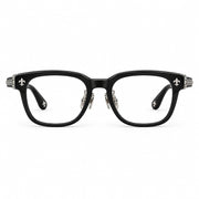 Chrome Hearts Unisex Black & Silver Gothic Square Optical Glasses