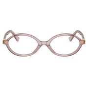 Miu Miu Women Regard Oval Transparent Pink Optical Glasses