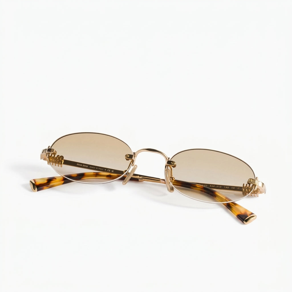 Miu Miu Women Rimless Oval Hay Gradient Bio Sunglasses