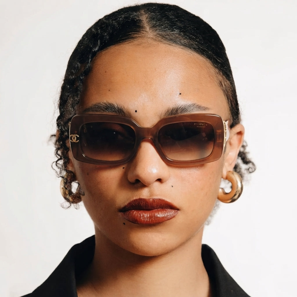 CHANEL Women Rectangular Brown Sunglasses