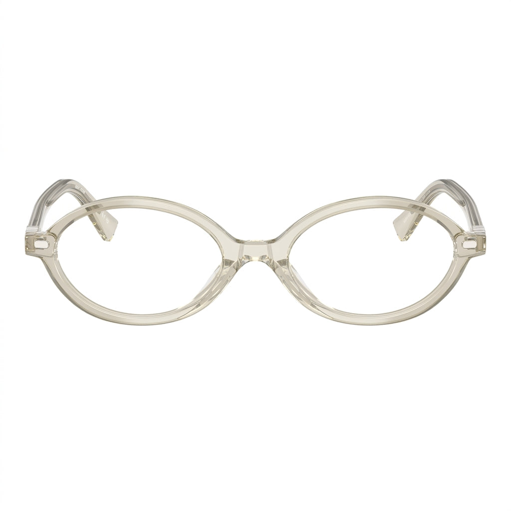 Miu Miu Women Regard Oval Transparent Grey Optical Glasses