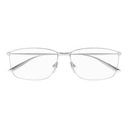 Balenciaga Men BB0415O Ultra-Thin Metal Rectangle Silver Eyeglasses