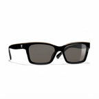 Chanel Women Square Black & Beige Sunglasses
